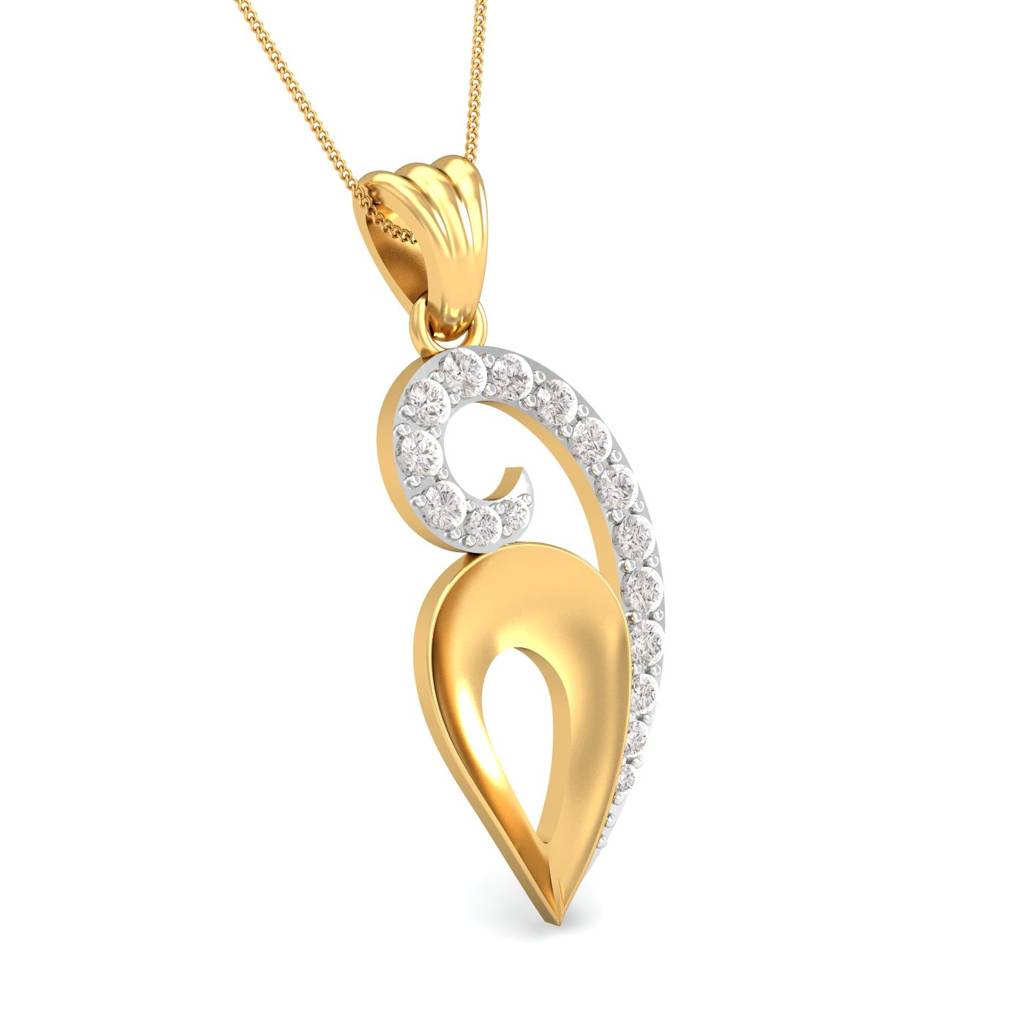 KuberBox 18K Yellow Gold Elusively Clustered Pendant