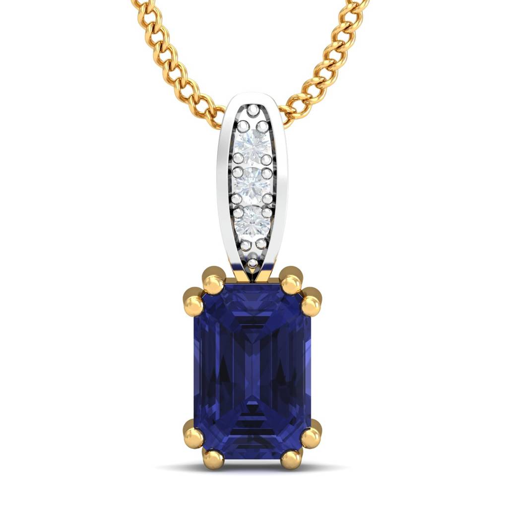 KuberBox 18K Yellow Gold Meridian Tanzanite Pendant