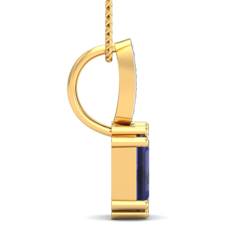 KuberBox 18K Yellow Gold Meridian Tanzanite Pendant