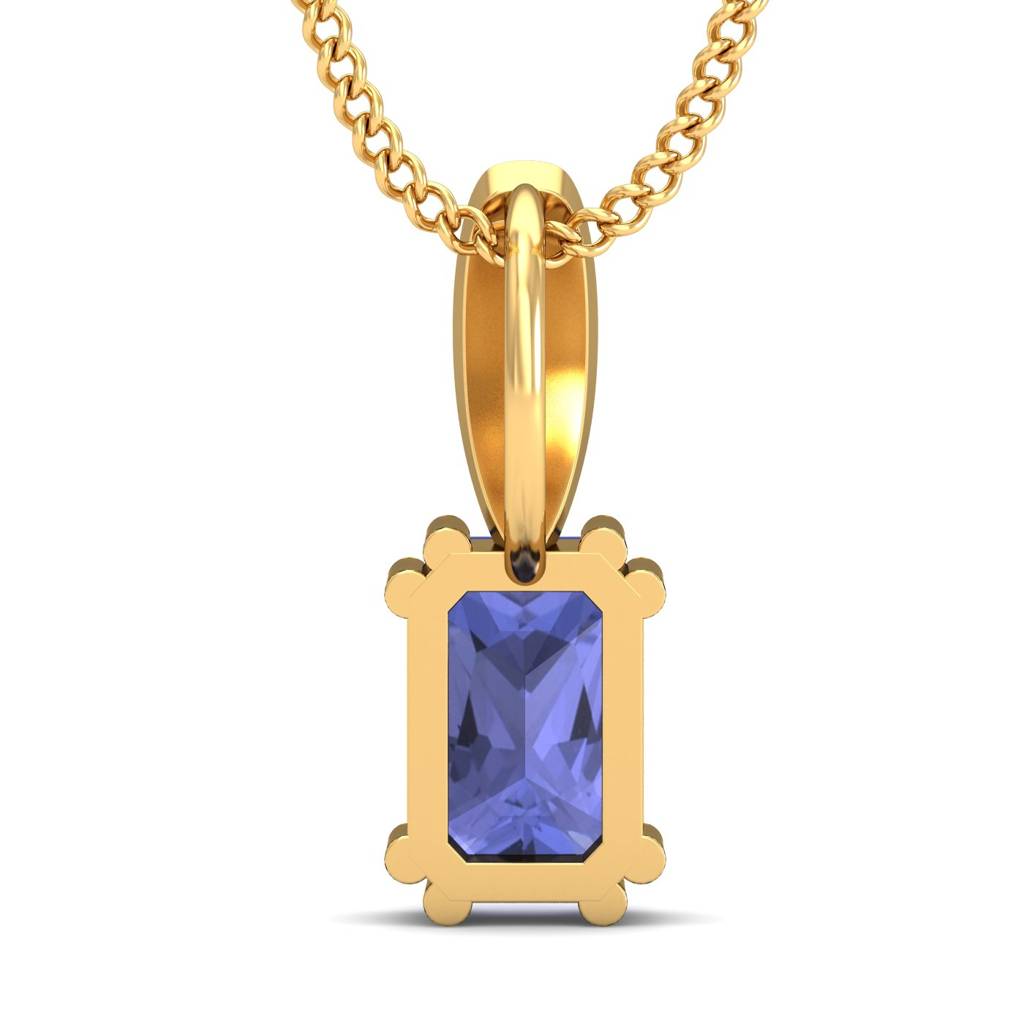 KuberBox 18K Yellow Gold Meridian Tanzanite Pendant