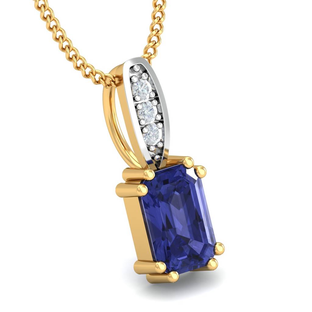 KuberBox 18K Yellow Gold Meridian Tanzanite Pendant