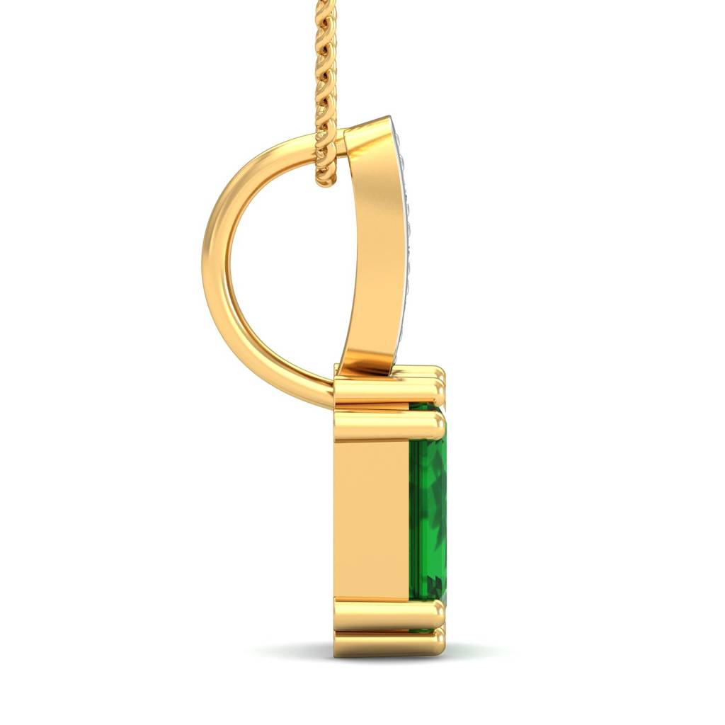 KuberBox 18K Yellow Gold Meridian Emerald Pendant