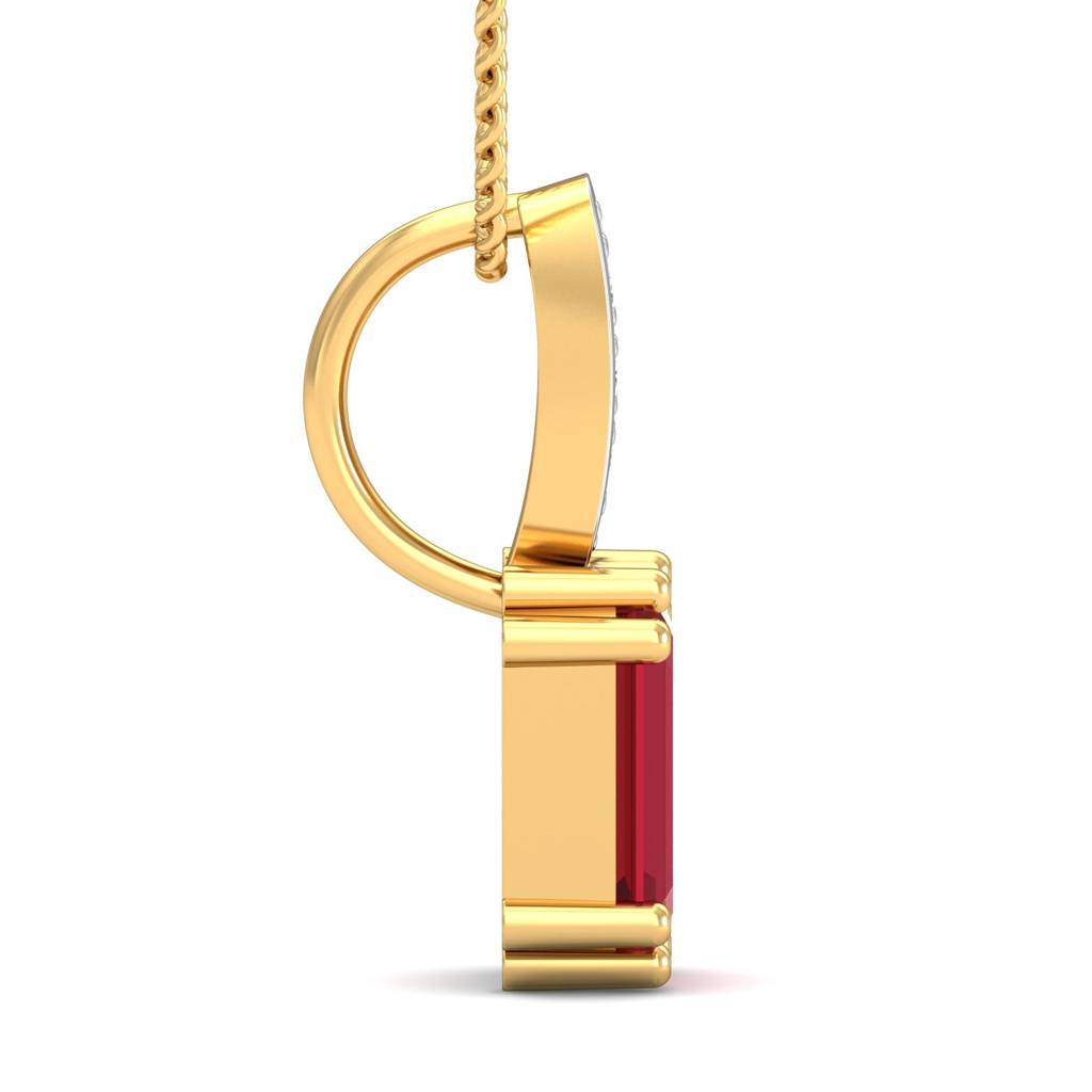 KuberBox 18K Yellow Gold Meridian Ruby Pendant