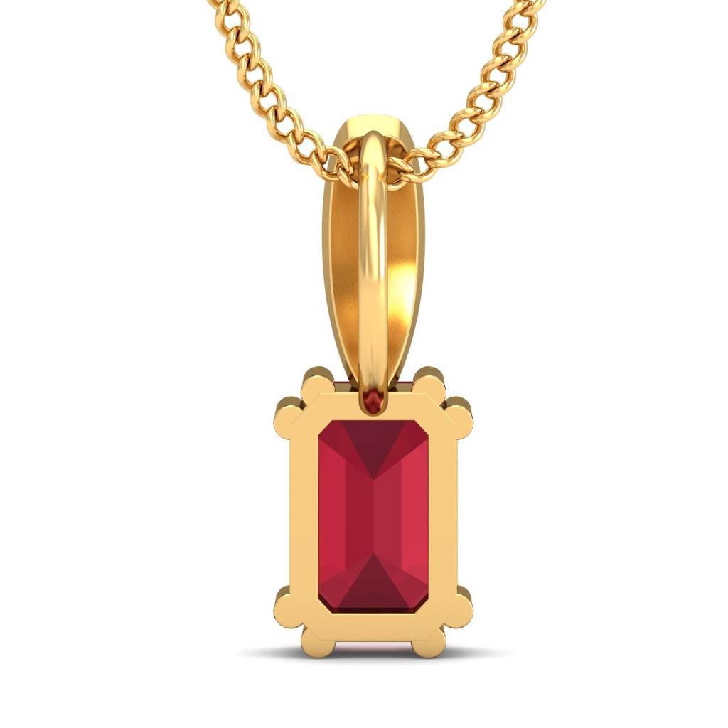 KuberBox 18K Yellow Gold Meridian Ruby Pendant