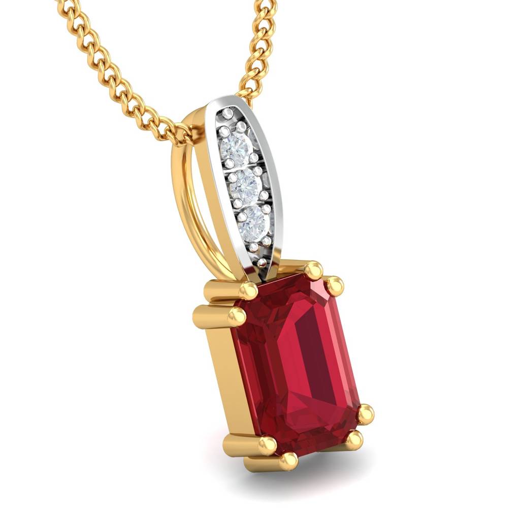 KuberBox 18K Yellow Gold Meridian Ruby Pendant