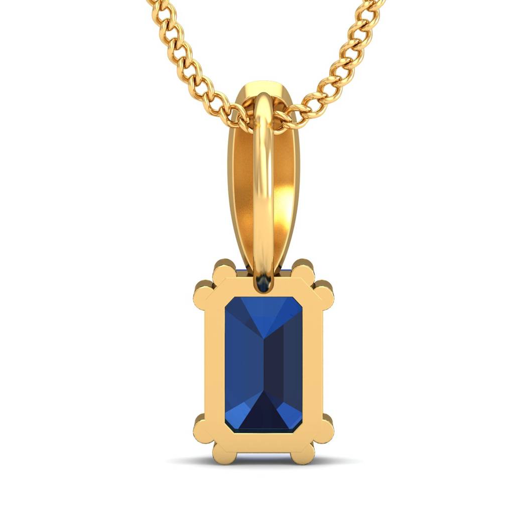 KuberBox 18K Yellow Gold Meridian Blue Sapphire Pendant