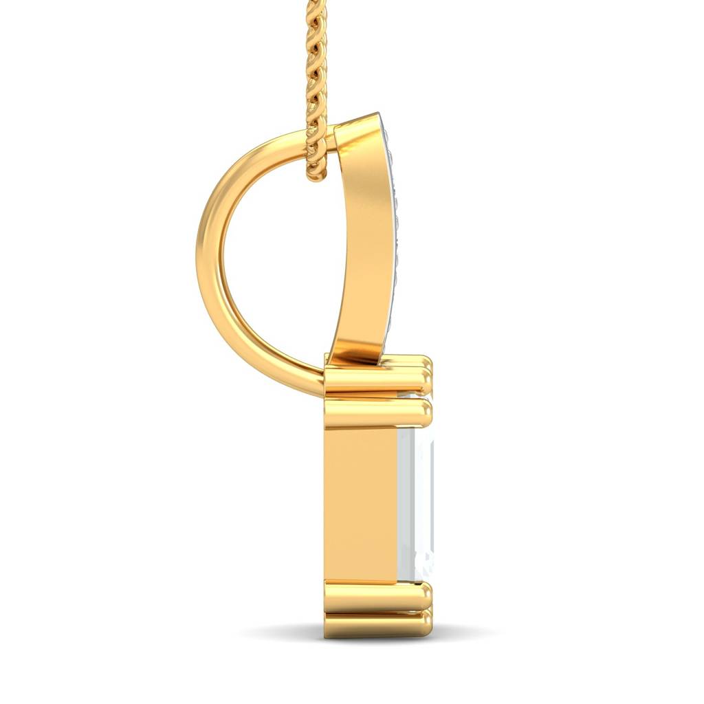 KuberBox 18K Yellow Gold Meridian White Sapphire Pendant