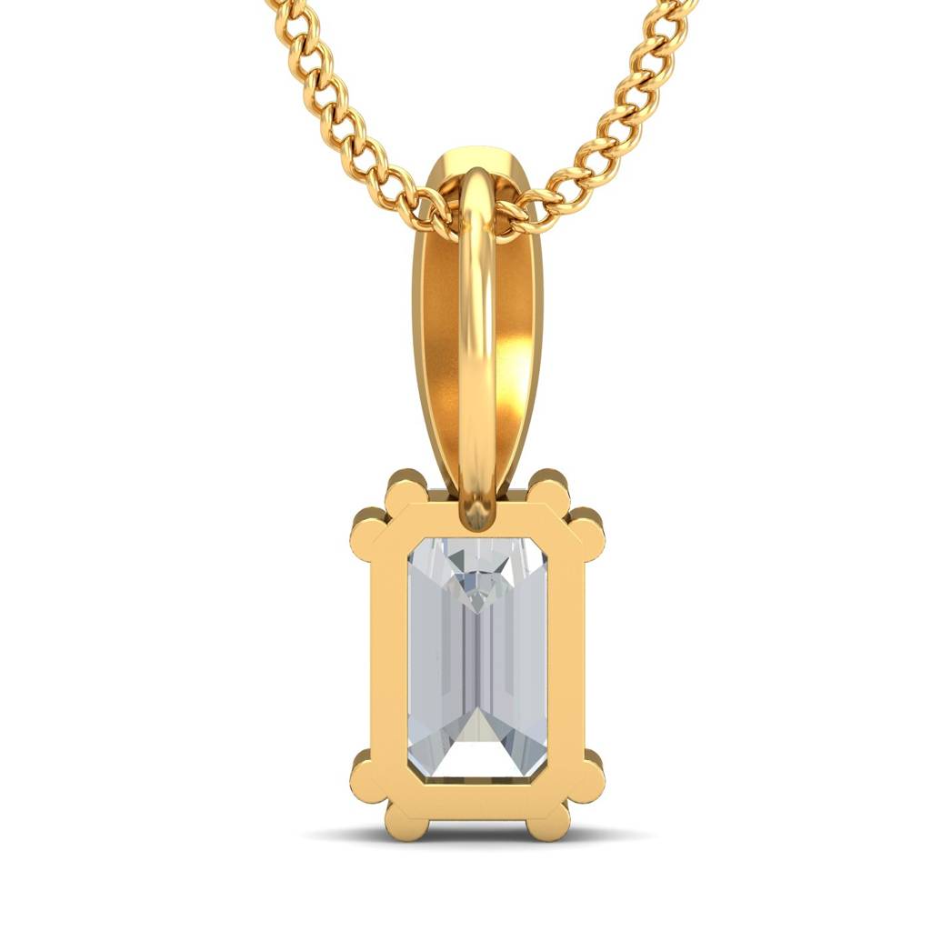 KuberBox 18K Yellow Gold Meridian White Sapphire Pendant