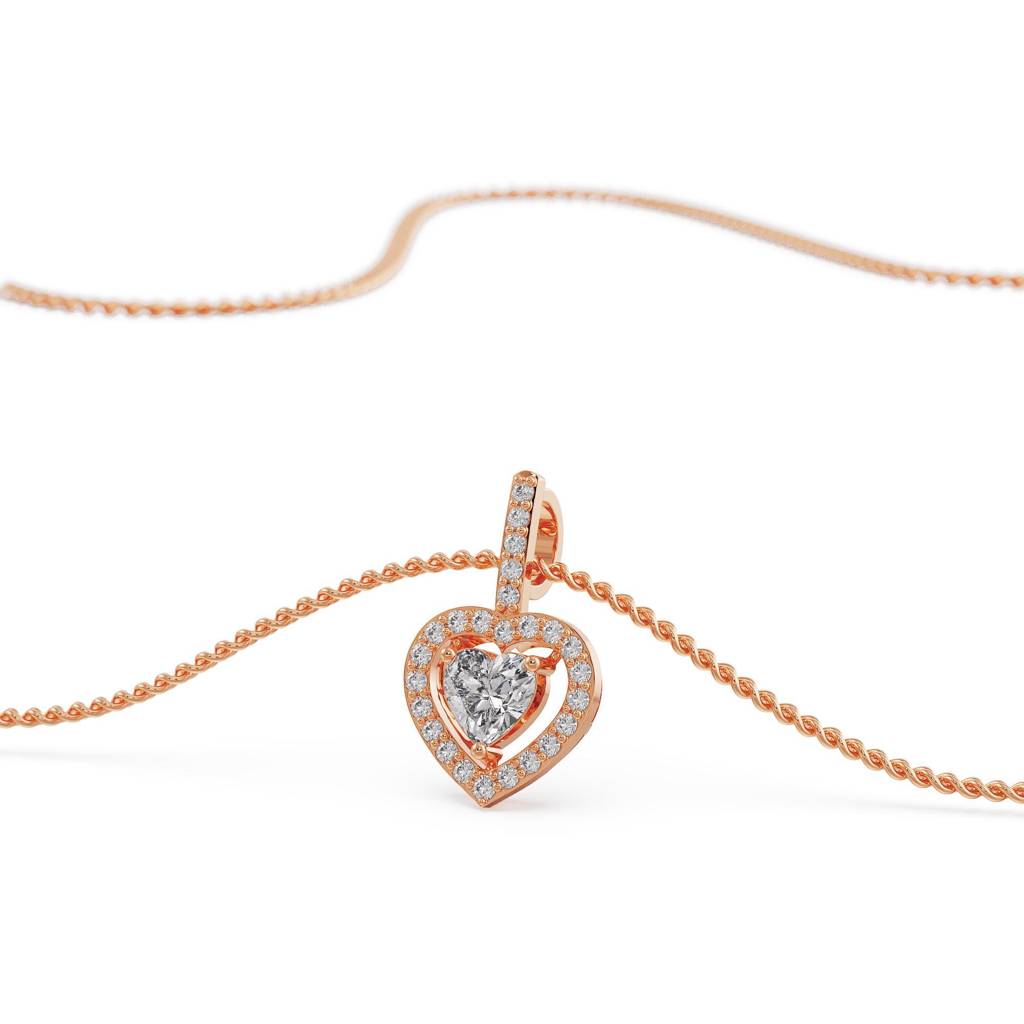 Heart In Heart Diamond Pendant