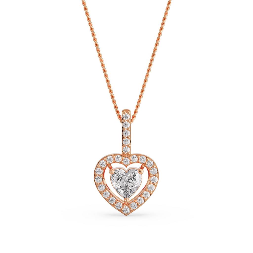 Heart In Heart Diamond Pendant