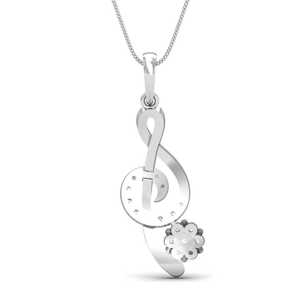 KuberBox 18K White Gold Ampersand Forever Pendant