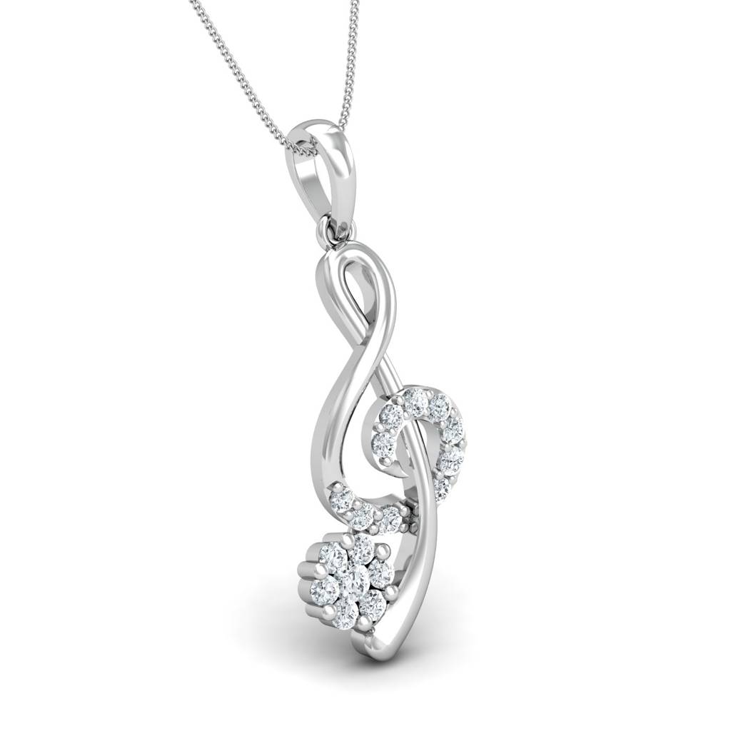 KuberBox 18K White Gold Ampersand Forever Pendant