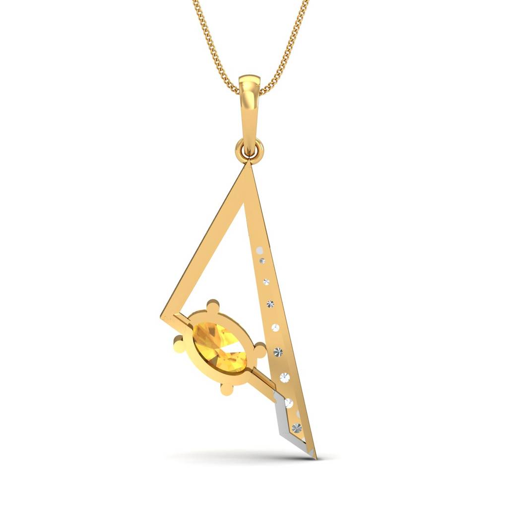 KuberBox 18K Yellow Gold Martinet Citrine Pendant