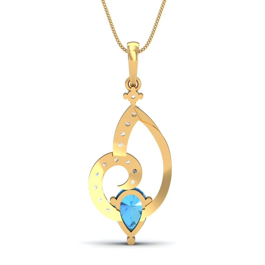 KuberBox 18K Yellow Gold Imperial Topaz Pendant