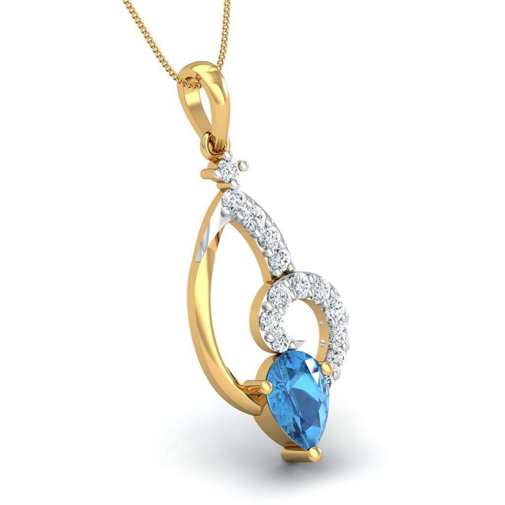 KuberBox 18K Yellow Gold Imperial Topaz Pendant
