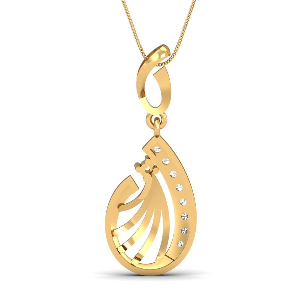 KuberBox 18K Yellow Gold Gleam Radiance Pendant