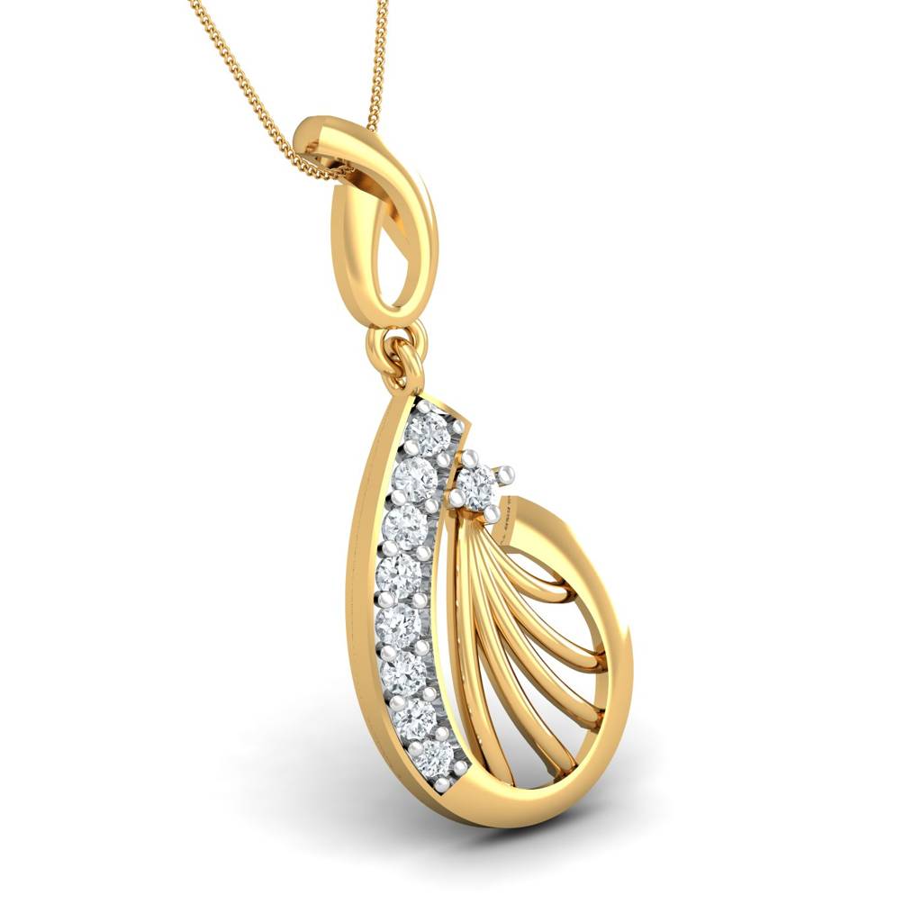 KuberBox 18K Yellow Gold Gleam Radiance Pendant