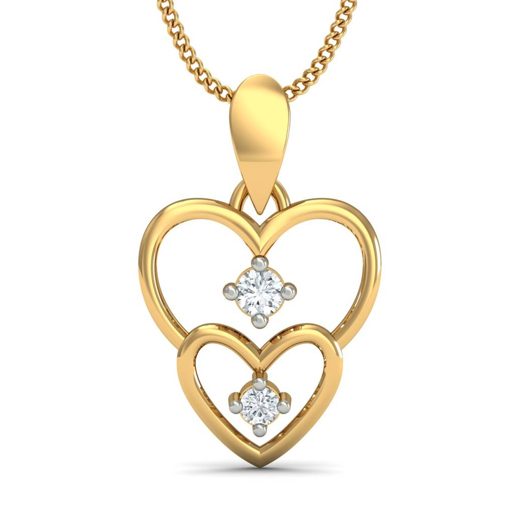 KuberBox 18K Yellow Gold First Love Pendant