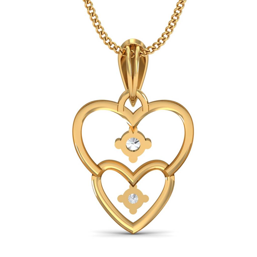 KuberBox 18K Yellow Gold First Love Pendant