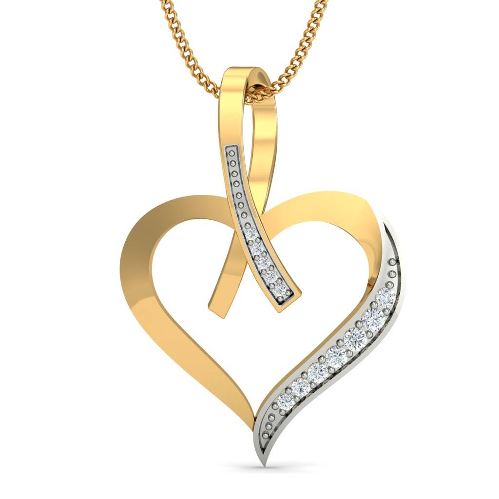 KuberBox 18K Yellow Gold Love Bouquet Pendant