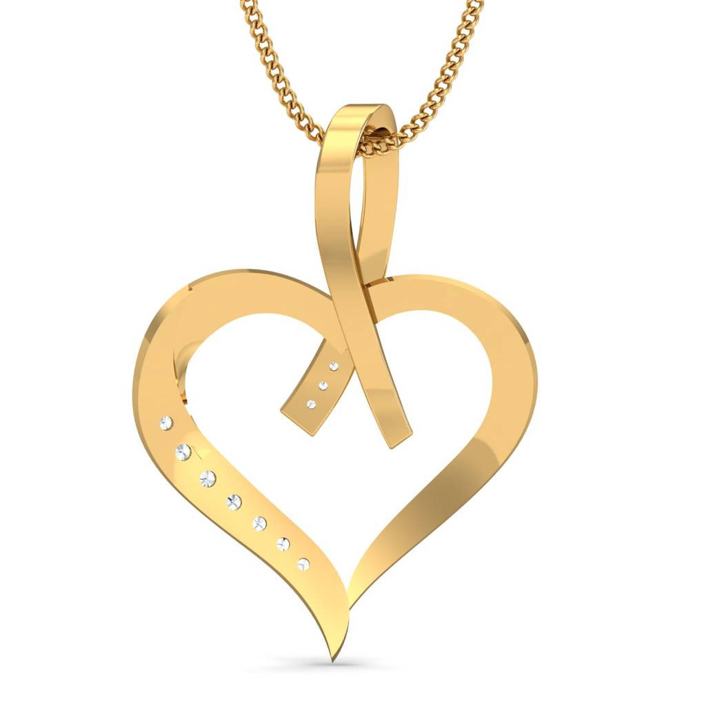 KuberBox 18K Yellow Gold Love Bouquet Pendant