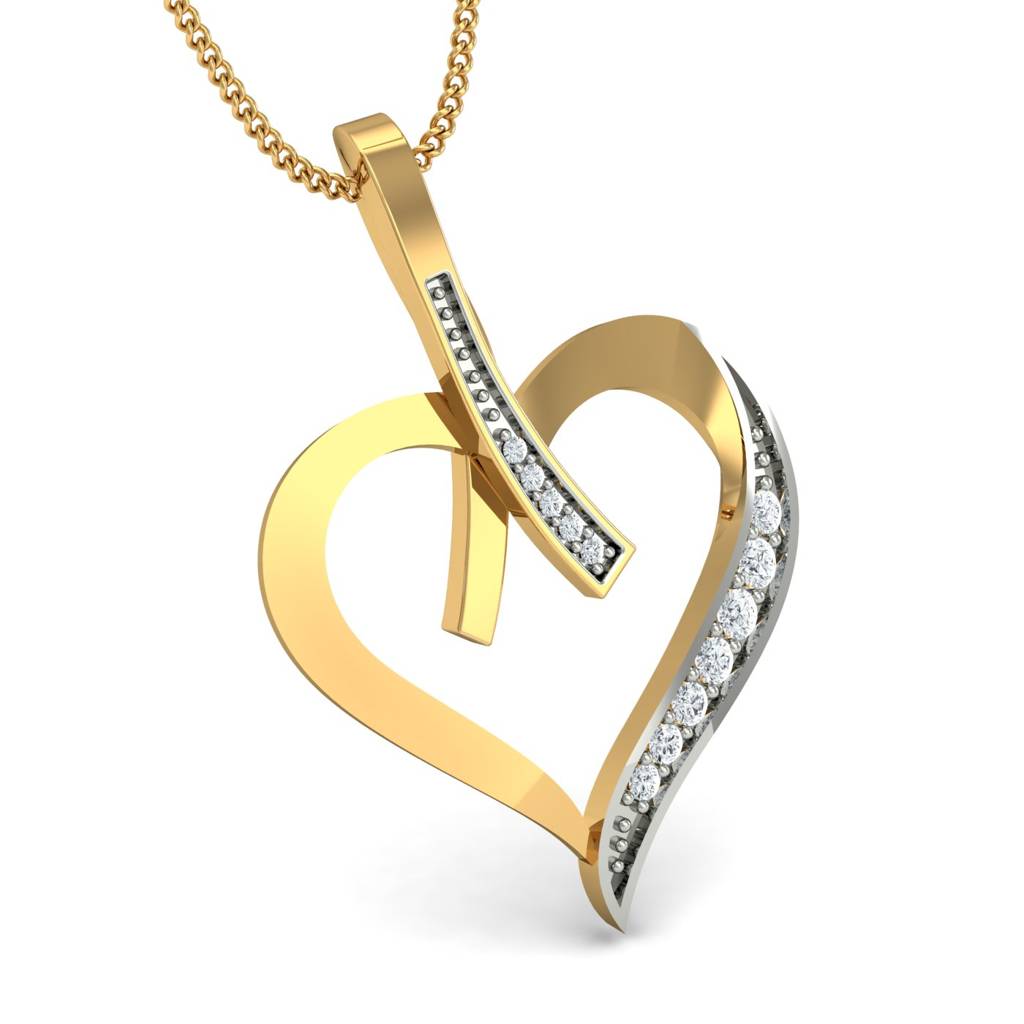 KuberBox 18K Yellow Gold Love Bouquet Pendant