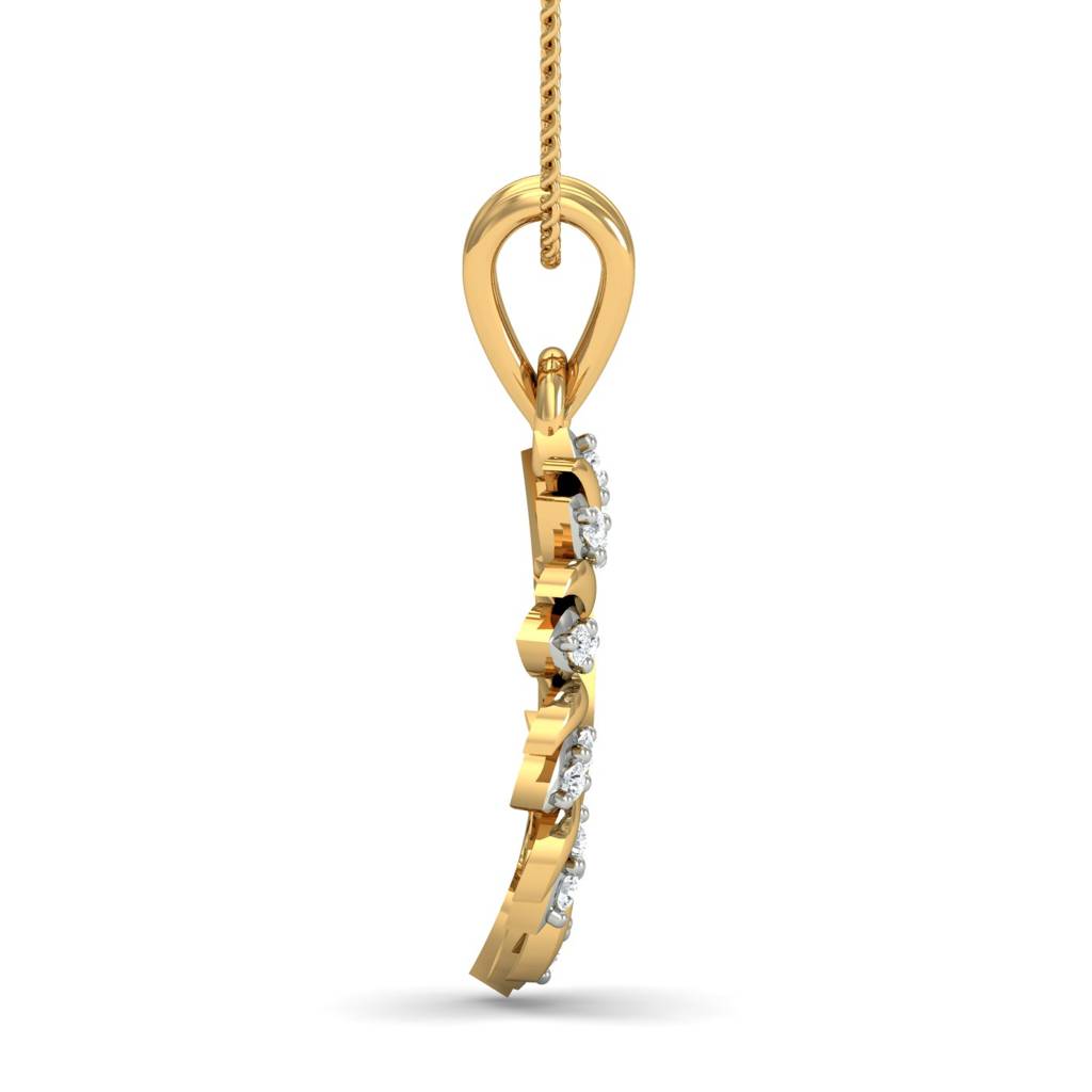 KuberBox 18K Yellow Gold Loving Heart Pendant