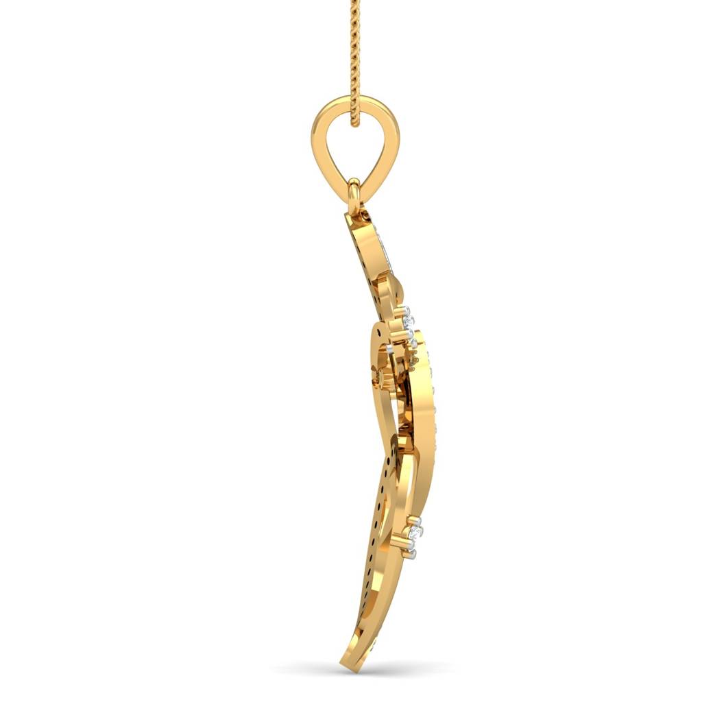 KuberBox 18K Yellow Gold Cascaded Heart Pendant