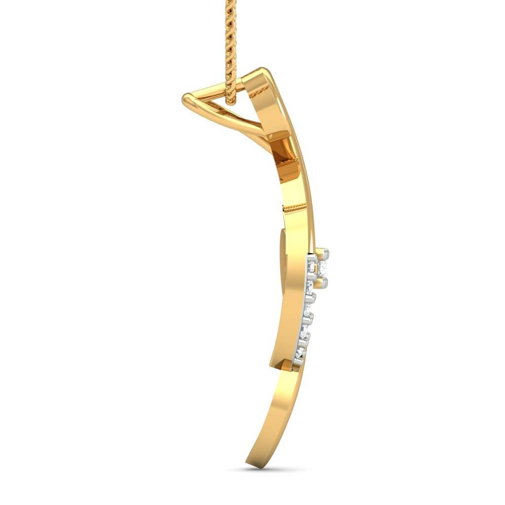 KuberBox 18K Yellow Gold Forever Heart Pendant