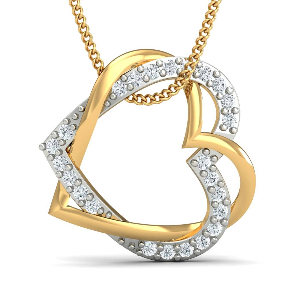 KuberBox 18K Yellow Gold Forever Love Pendant