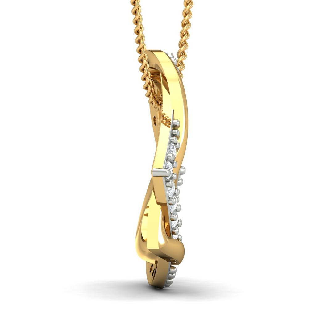 KuberBox 18K Yellow Gold Forever Love Pendant