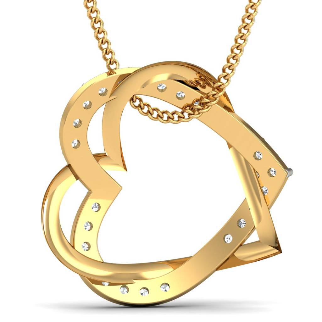 KuberBox 18K Yellow Gold Forever Love Pendant