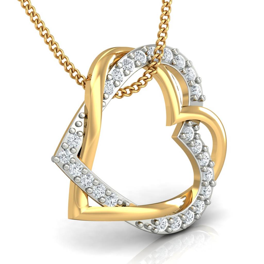 KuberBox 18K Yellow Gold Forever Love Pendant