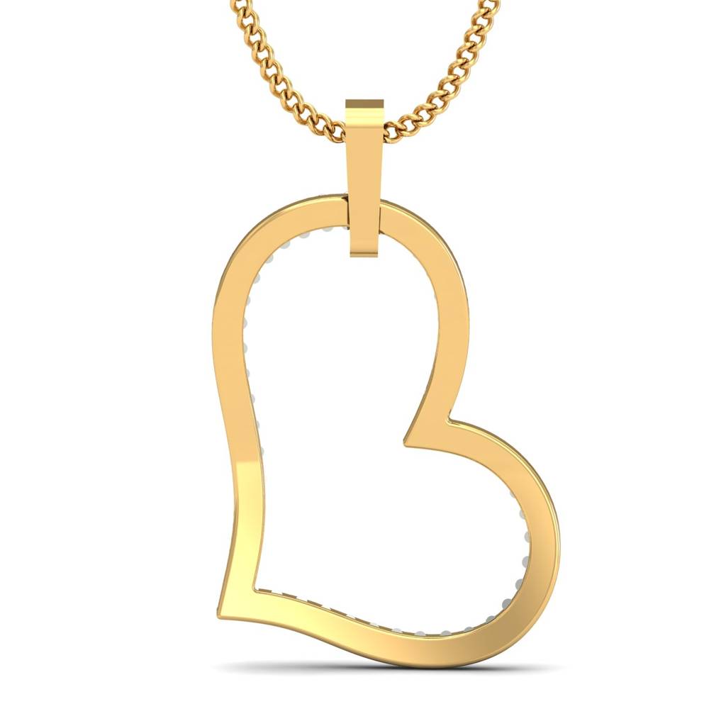 KuberBox 18K Yellow Gold Bold Love Pendant