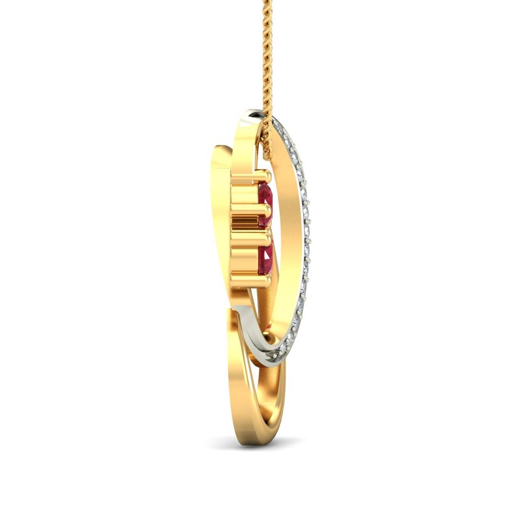 KuberBox 18K Yellow Gold Etreinte Ruby Pendant