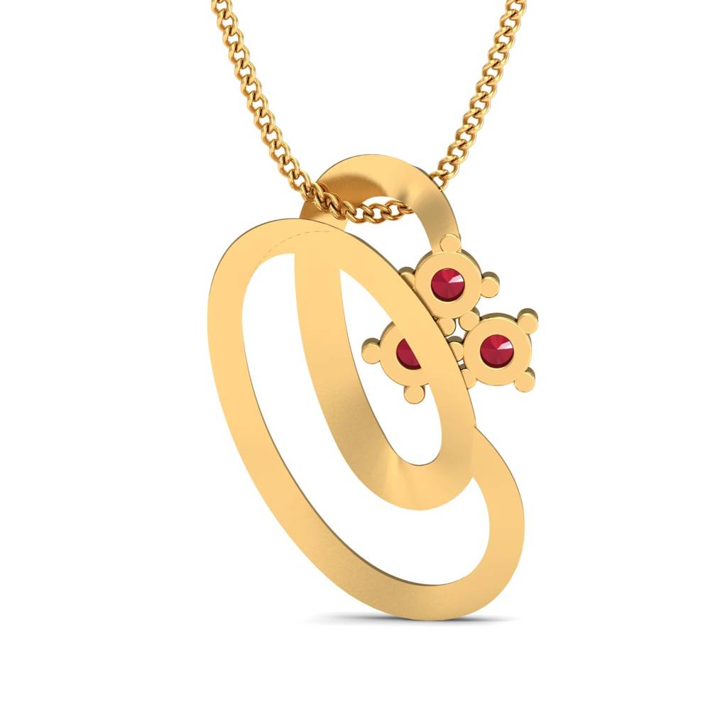 KuberBox 18K Yellow Gold Etreinte Ruby Pendant