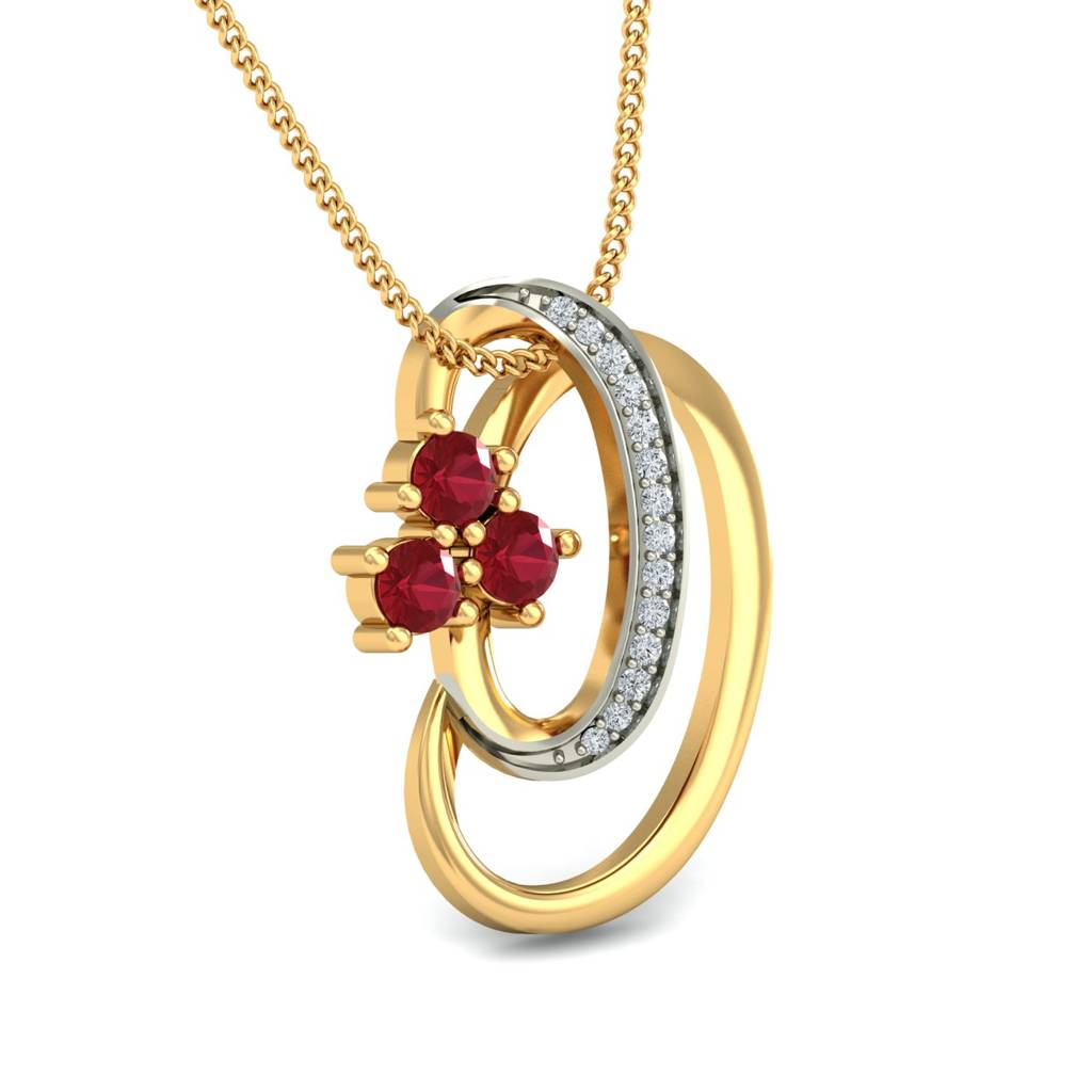 KuberBox 18K Yellow Gold Etreinte Ruby Pendant