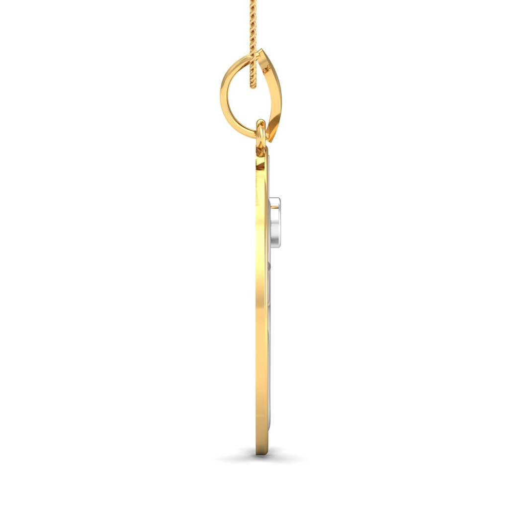 KuberBox 18K Yellow Gold Dual Tone Om Pendant