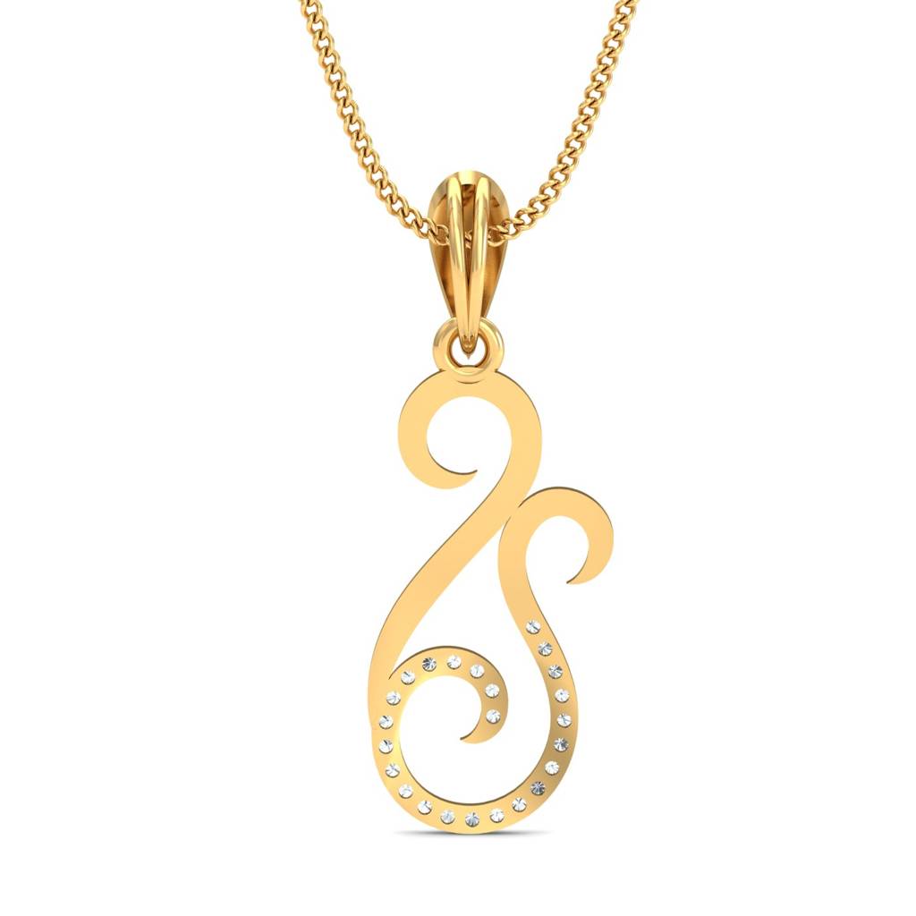 KuberBox 18K Yellow Gold Amber Pendant