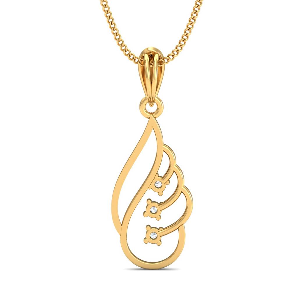 KuberBox 18K Yellow Gold Desire Wing Pendant