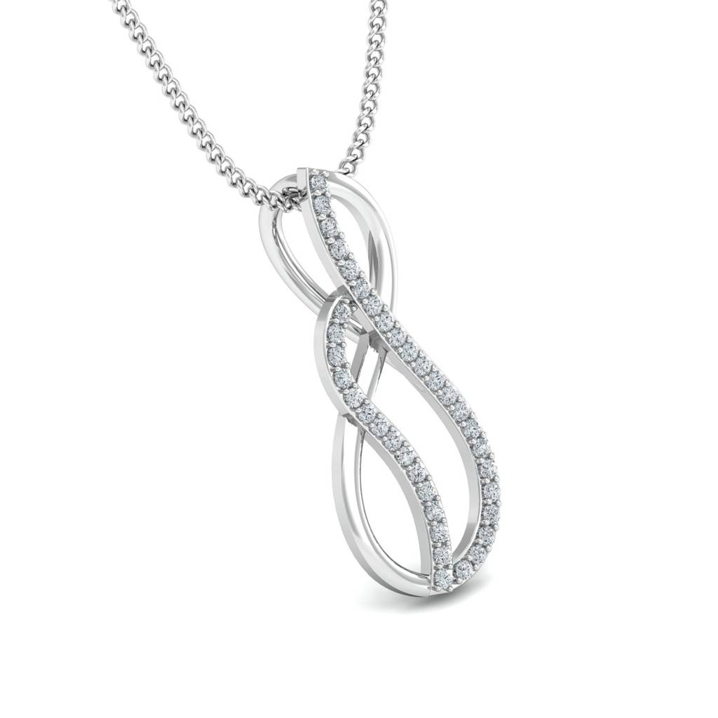 KuberBox 18K White Gold Dolce Curve Pendant