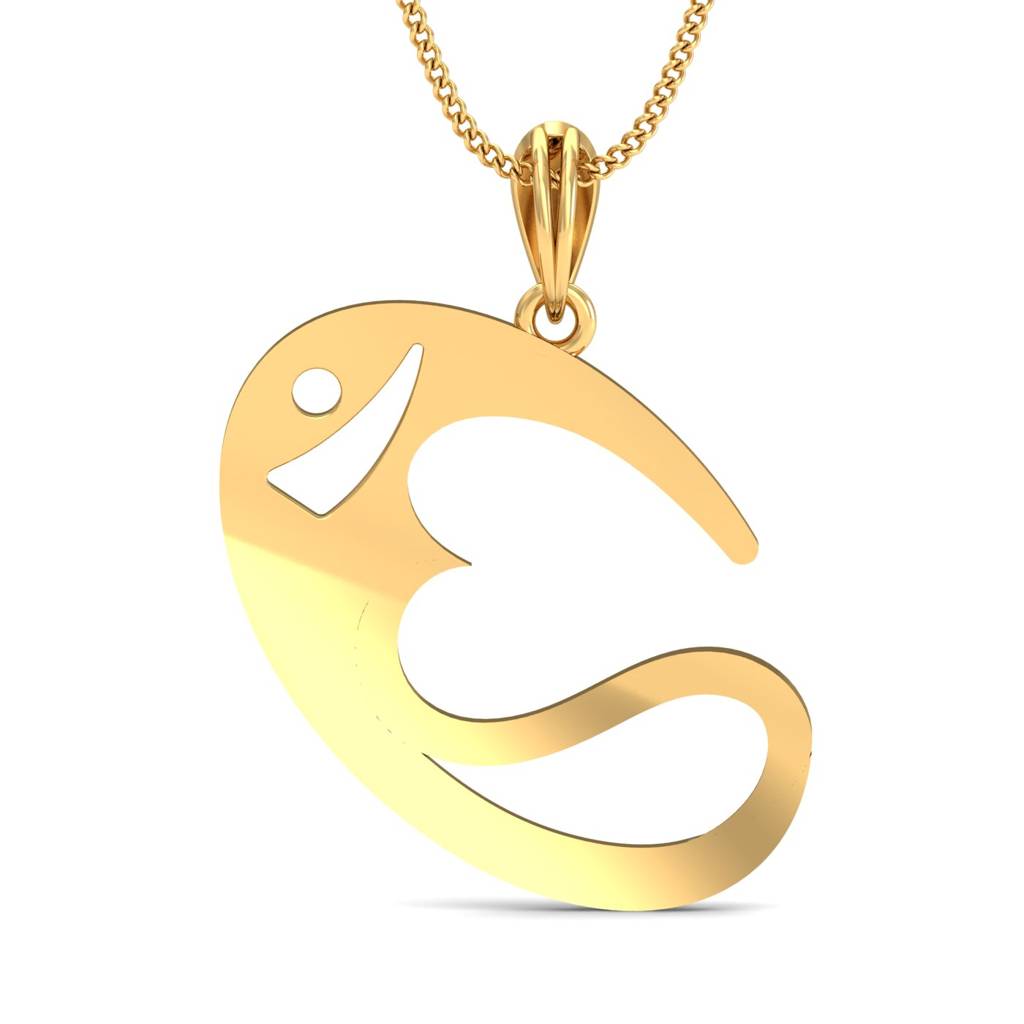 KuberBox 18K Yellow Gold Divya Aum Pendant