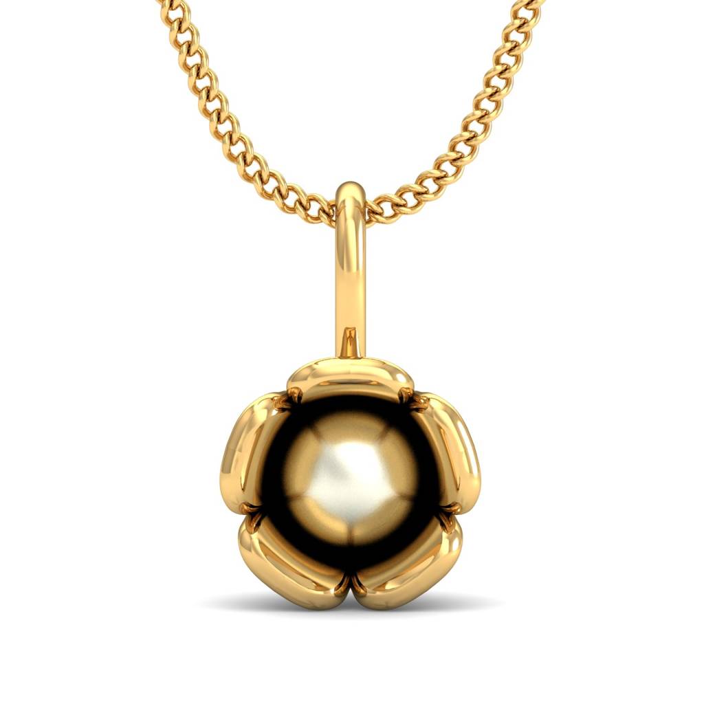 KuberBox 18K Yellow Gold Pearl Enamour Pendant