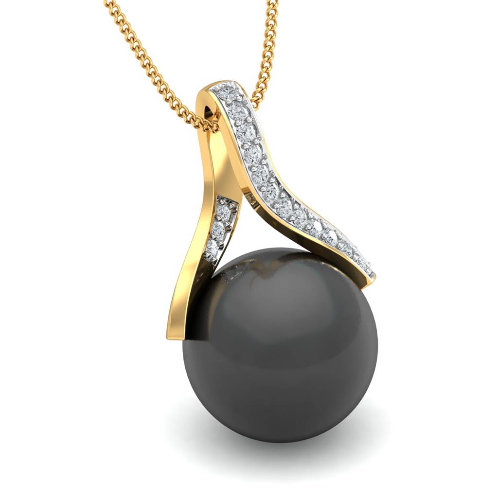 KuberBox 18K Yellow Gold Brilliante Pearl Pendant