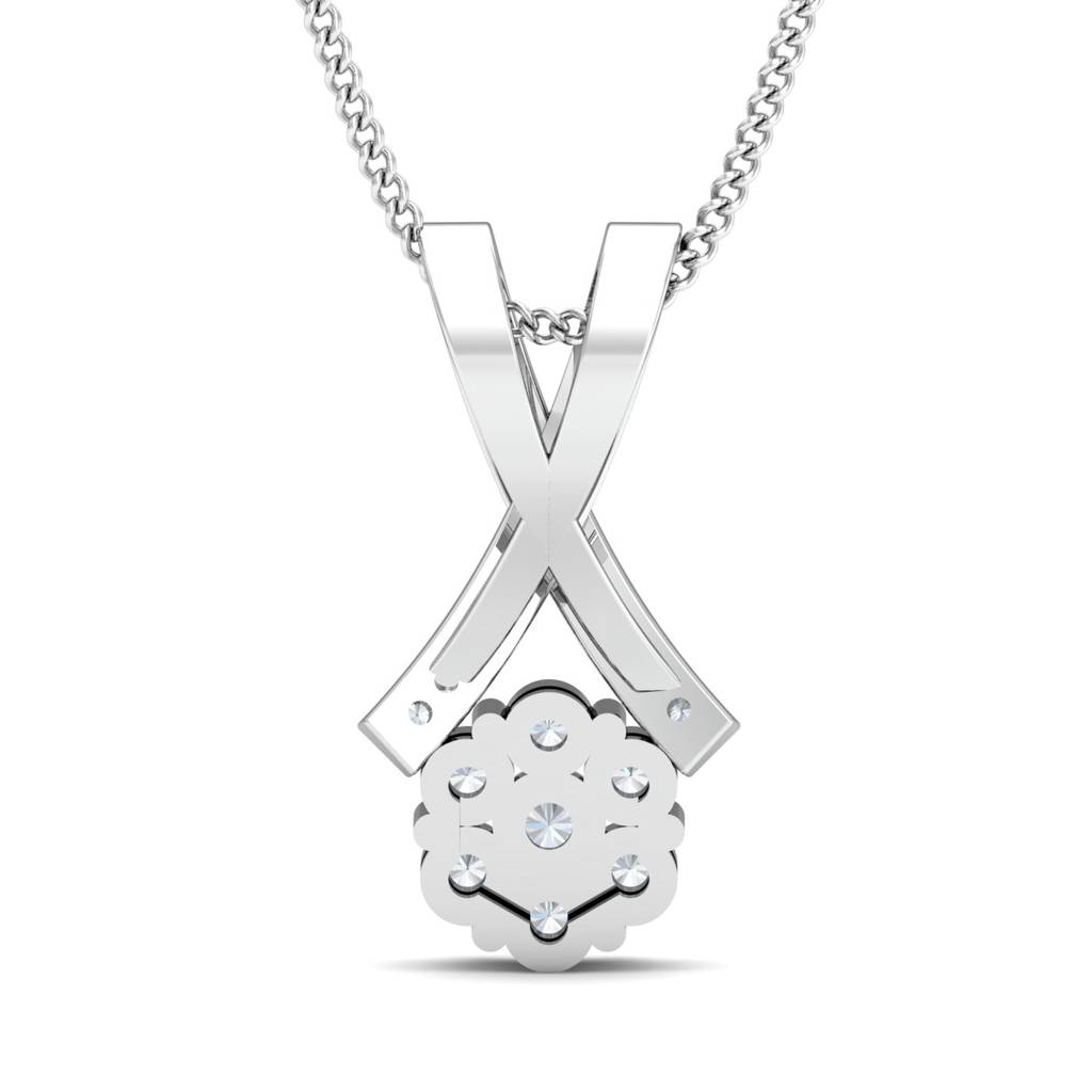 KuberBox 18K White Gold  Séduire Solitaire Pendant