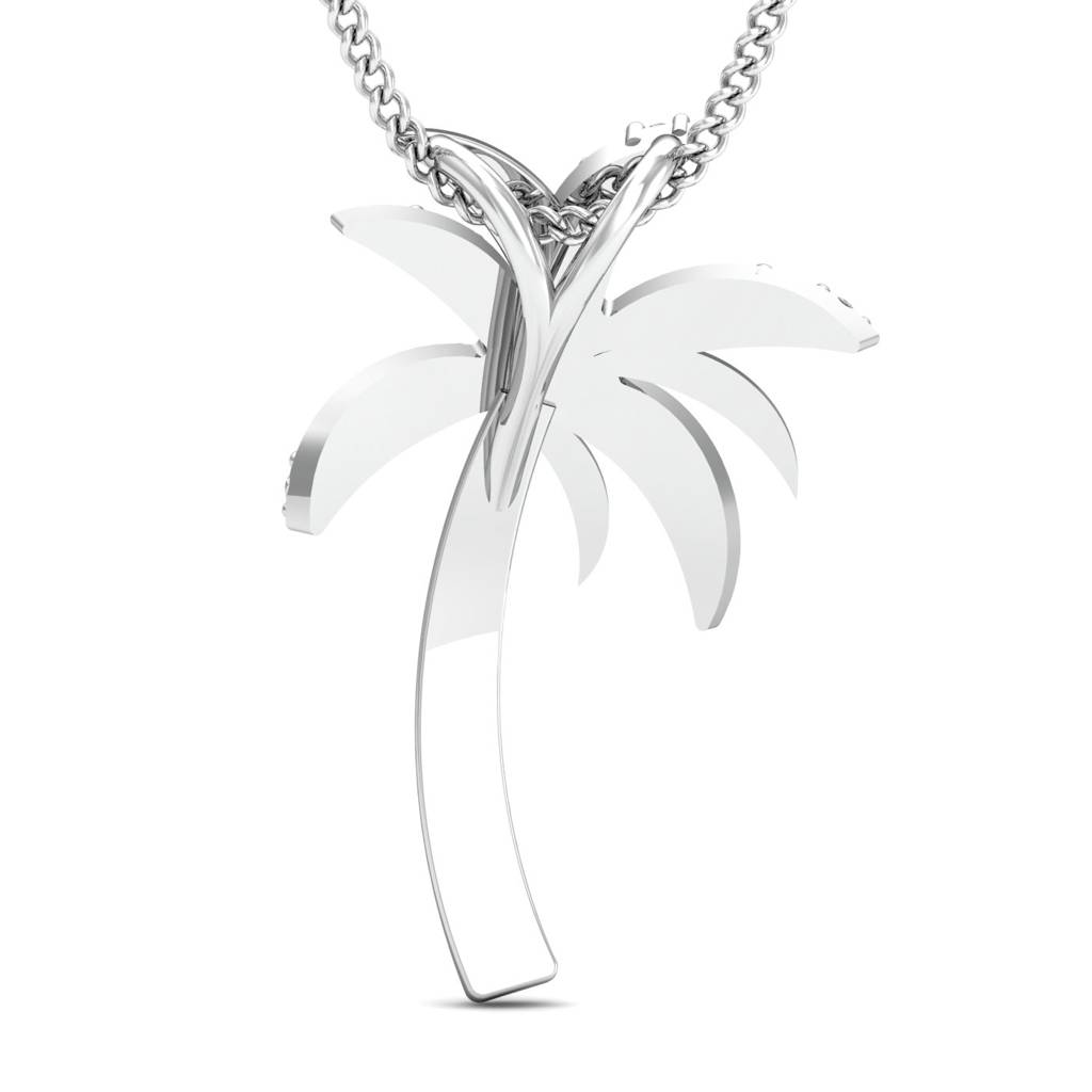 KuberBox 18K White Gold Luxe Palm Pendant