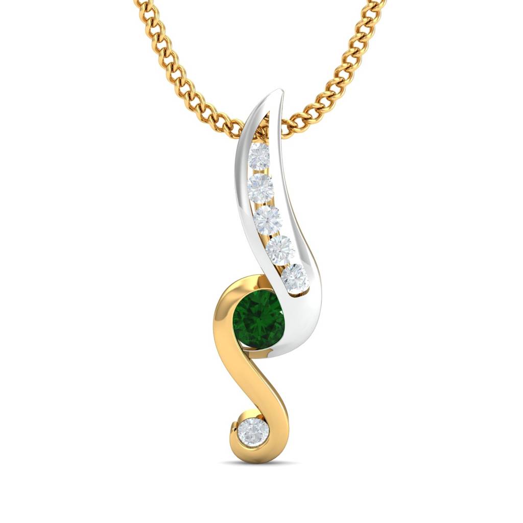 KuberBox 18K Yellow Gold Giovane Emerald Pendant