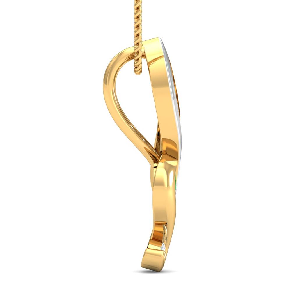 KuberBox 18K Yellow Gold Giovane Emerald Pendant