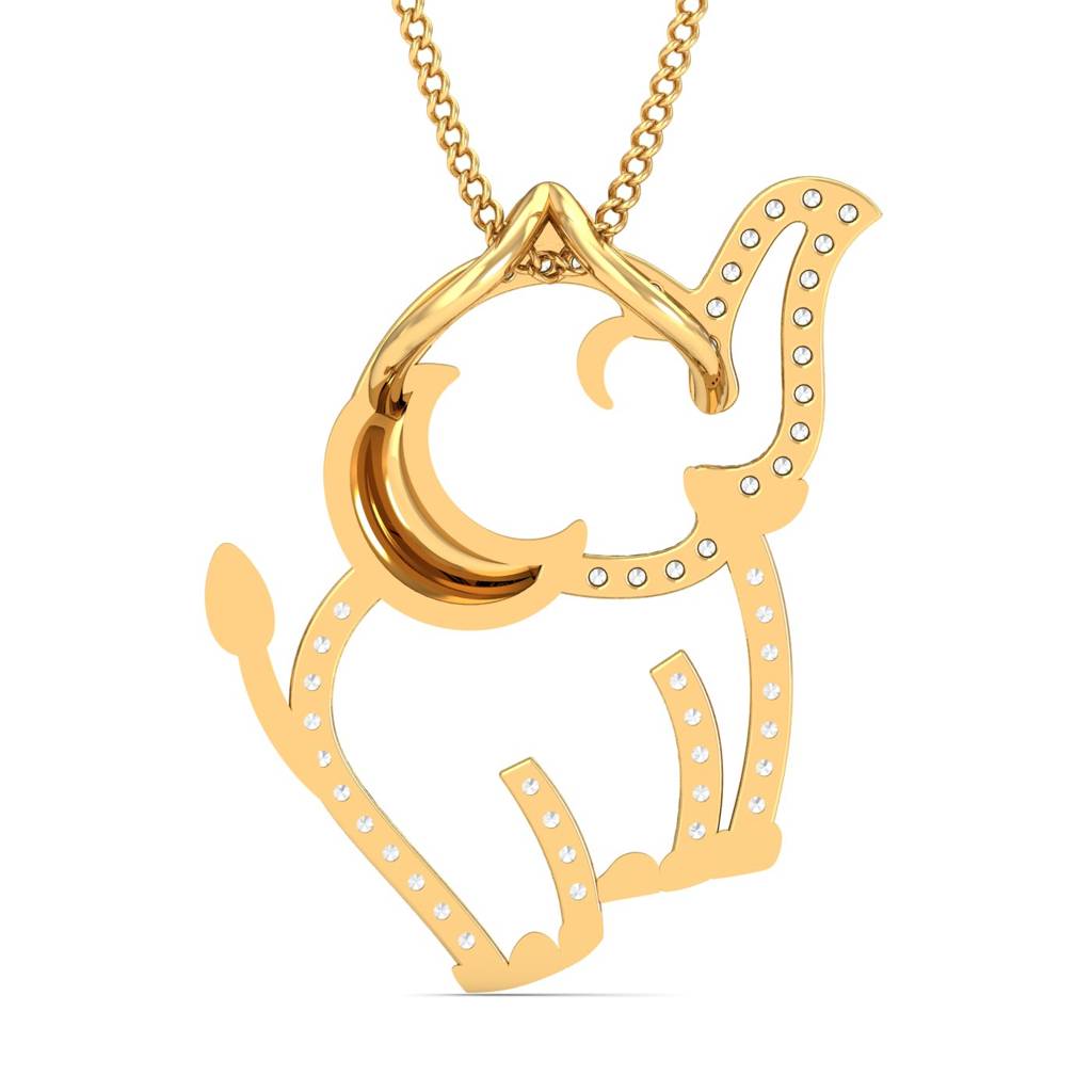 KuberBox 18K Yellow Gold Elephant Pendant