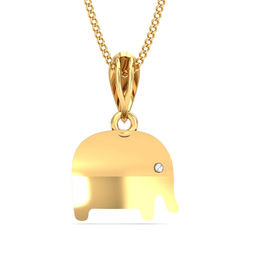 KuberBox 18K Yellow Gold Baby Elephant Pendant